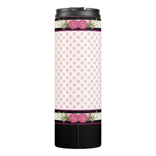 Polka Dots and Poodle  Thermal Tumbler Thermosbeker (Achterkant)
