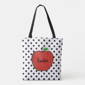Polka Dots and Red Apple Canvas tassen (Achterkant)