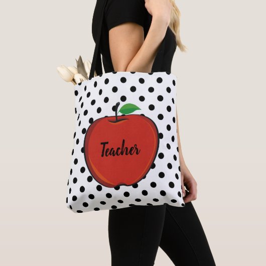 Polka Dots and Red Apple Canvas tassen (Dichtbij)