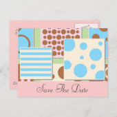 Polka Dots and Stripes Baby shower Uitnodiging (Voorkant / Achterkant)