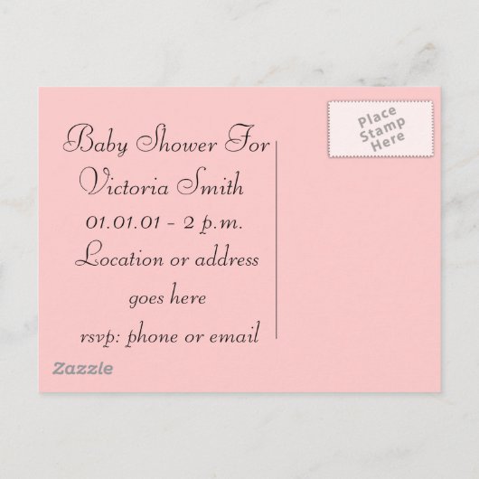 Polka Dots and Stripes Baby shower Uitnodiging (Achterkant)