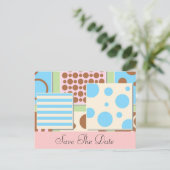 Polka Dots and Stripes Baby shower Uitnodiging (Staand voorkant)