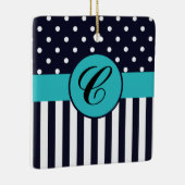 Polka Dots and Stripes Ceramic Ornament (Rechts)