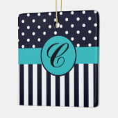 Polka Dots and Stripes Ceramic Ornament (Links)