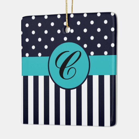 Polka Dots and Stripes Ceramic Ornament (Links)