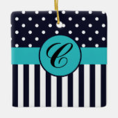 Polka Dots and Stripes Ceramic Ornament (Voorkant)