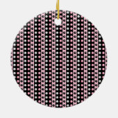 Polka dots and Stripes Monogrammed Round Ornament (Achterkant)