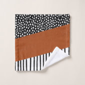 Polka Dots and Stripes (zwart/wit/verbrand sinaasa Bad Handdoek (Wasdoekje)