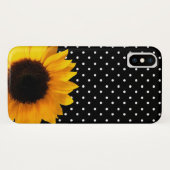 Polka Dots and Sunflower iPHone X Hoesje (Achterkant (horizontaal))