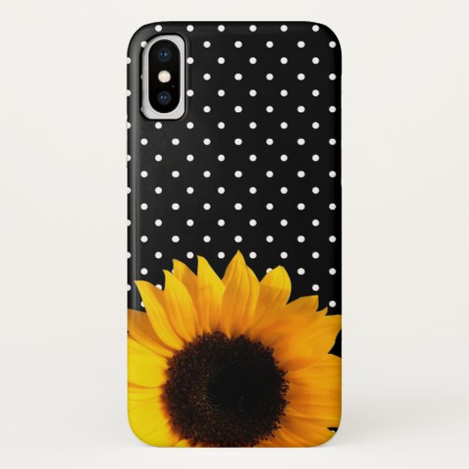 Polka Dots and Sunflower iPHone X Hoesje (Achterkant)