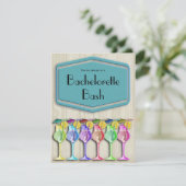 Polka Dots and Trendy Tropical Umbrella Drink Kaart (Staand voorkant)