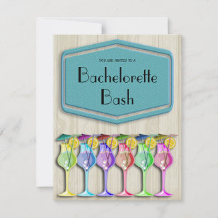 Polka Dots and Trendy Tropical Umbrella Drink Kaart