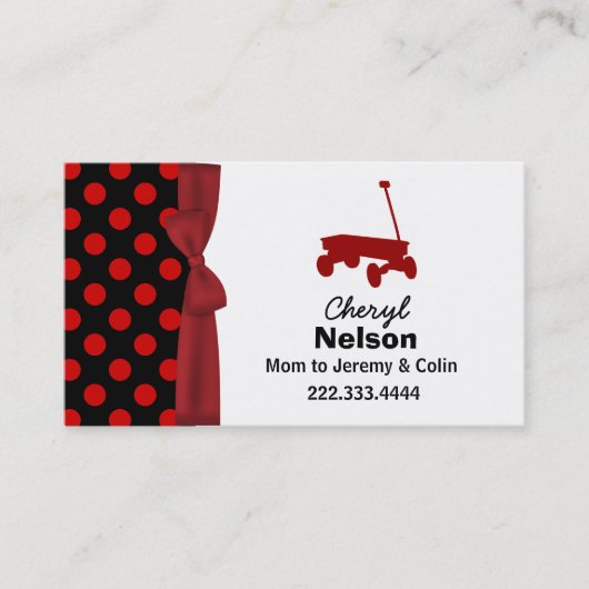 Polka Dots and Wagon Mammie Card Contactkaartje (Voorkant)