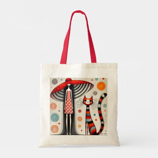 Polka Dots and Whiskers Tote Bag (Achterkant)
