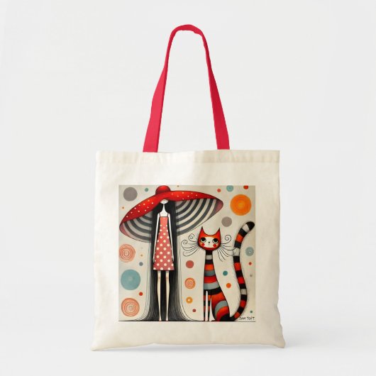 Polka Dots and Whiskers Tote Bag (Voorkant)