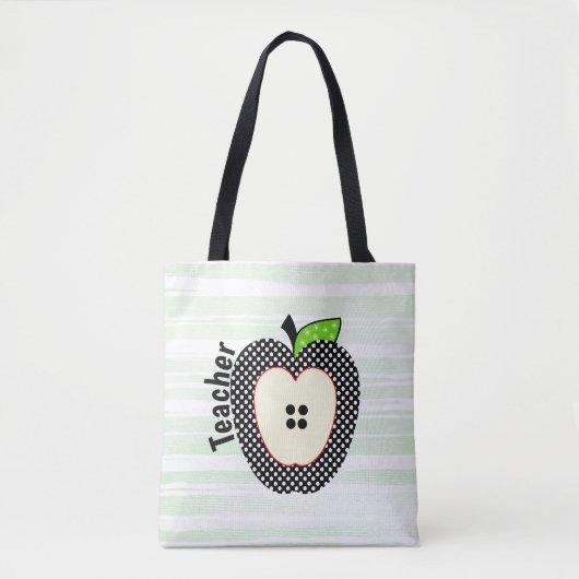 Polka Dots Apple Teachers Canvas tas (Voorkant)