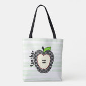 Polka Dots Apple Teachers Canvas tas (Achterkant)
