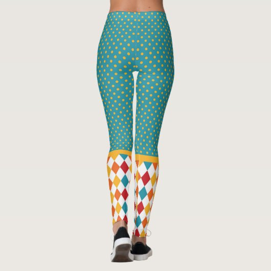 Polka Dots & Argyle Leggings (Achterkant)