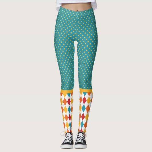 Polka Dots & Argyle Leggings (Voorkant)