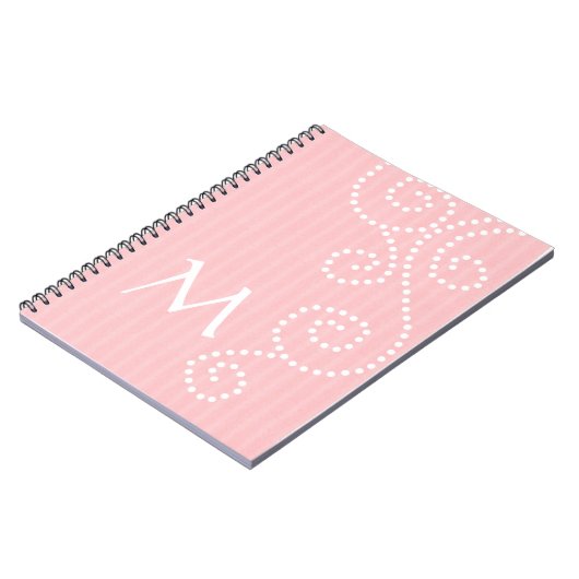 Polka Dots Art Monogrammed Notebook Notitieboek (Linkerzijde)