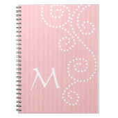 Polka Dots Art Monogrammed Notebook Notitieboek (Voorkant)