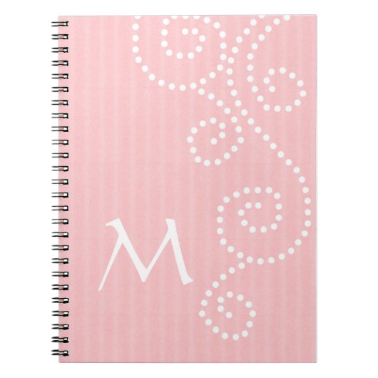 Polka Dots Art Monogrammed Notebook Notitieboek (Voorkant)