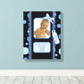 Polka Dots Baby Boy Canvas Afdruk (Insitu (Houten vloer))