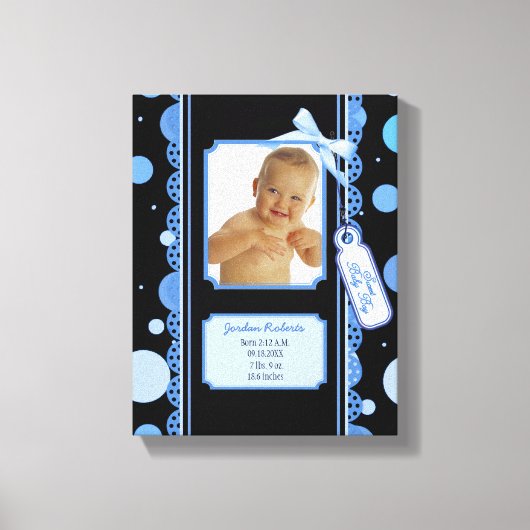 Polka Dots Baby Boy Canvas Afdruk (Voorkant)
