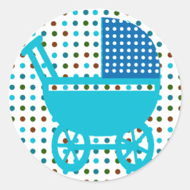 Polka Dots Baby Douche Gevlekte Baby Carriage Ronde Sticker