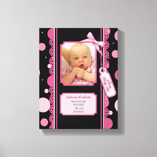 Polka Dots Baby Girl Canvas (Voorkant)