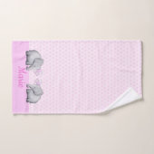 Polka Dots Baby Name Pink Elephant Girl's Nursery Bad Handdoek (Handdoek)