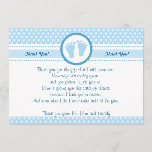 Polka Dots Baby shower Bedankt voor je blauwe jong