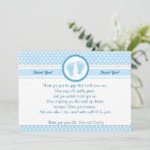 Polka Dots Baby shower Bedankt voor je blauwe jong (Staand voorkant)
