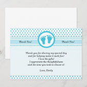 Polka Dots Baby shower Hartelijk dank! Unisex Aqua Bedankkaart (Voorkant / Achterkant)