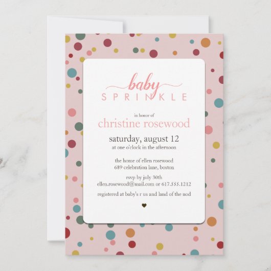 Polka Dots Baby Sprinkle Baby shower Kaart (Voorkant)