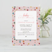 Polka Dots Baby Sprinkle Baby shower Kaart (Staand voorkant)