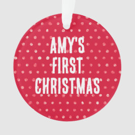 Polka Dots Baby's eerste kerst aangepaste foto Ornament