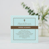 Polka Dots Baptism/Christening Uitnodiging (Staand voorkant)