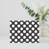Polka Dots Black en White Briefkaart (Staand voorkant)