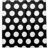 Polka Dots Black en White Douchegordijn (Voorkant)