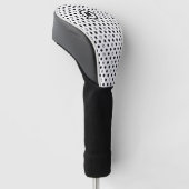 Polka Dots Black en White Initiaal Golfheadcover (Schuin)