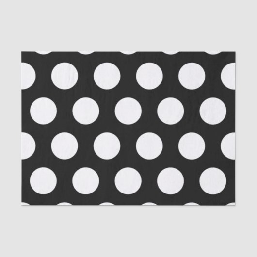 Polka Dots Black en White Tissuepapier (Voorkant)