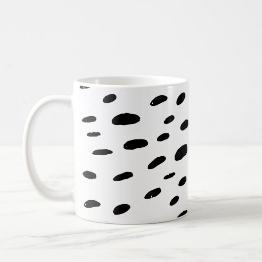 Polka Dots Black Polka Dots Dalmatian Pattern Koffiemok (Links)