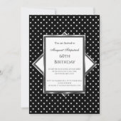 Polka Dots Black White Birthday Party Kaart (Voorkant)