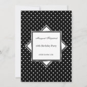 Polka Dots Black White Birthday Party Kaart (Achterkant)