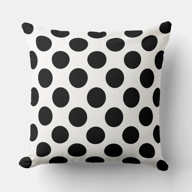 Polka Dots Black White Kussen (Voorkant)