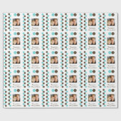 Polka dots blauw bruin foto cadeaupapier (Vlak)