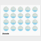 Polka Dots Blauw Favor Bag Label Sticker (Vel)