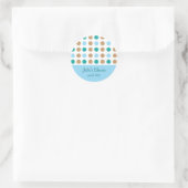 Polka Dots Blauw Favor Bag Label Sticker (Tas)