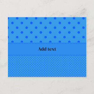 Polka dots, blauw op blauw, Sjabloon, Briefkaart